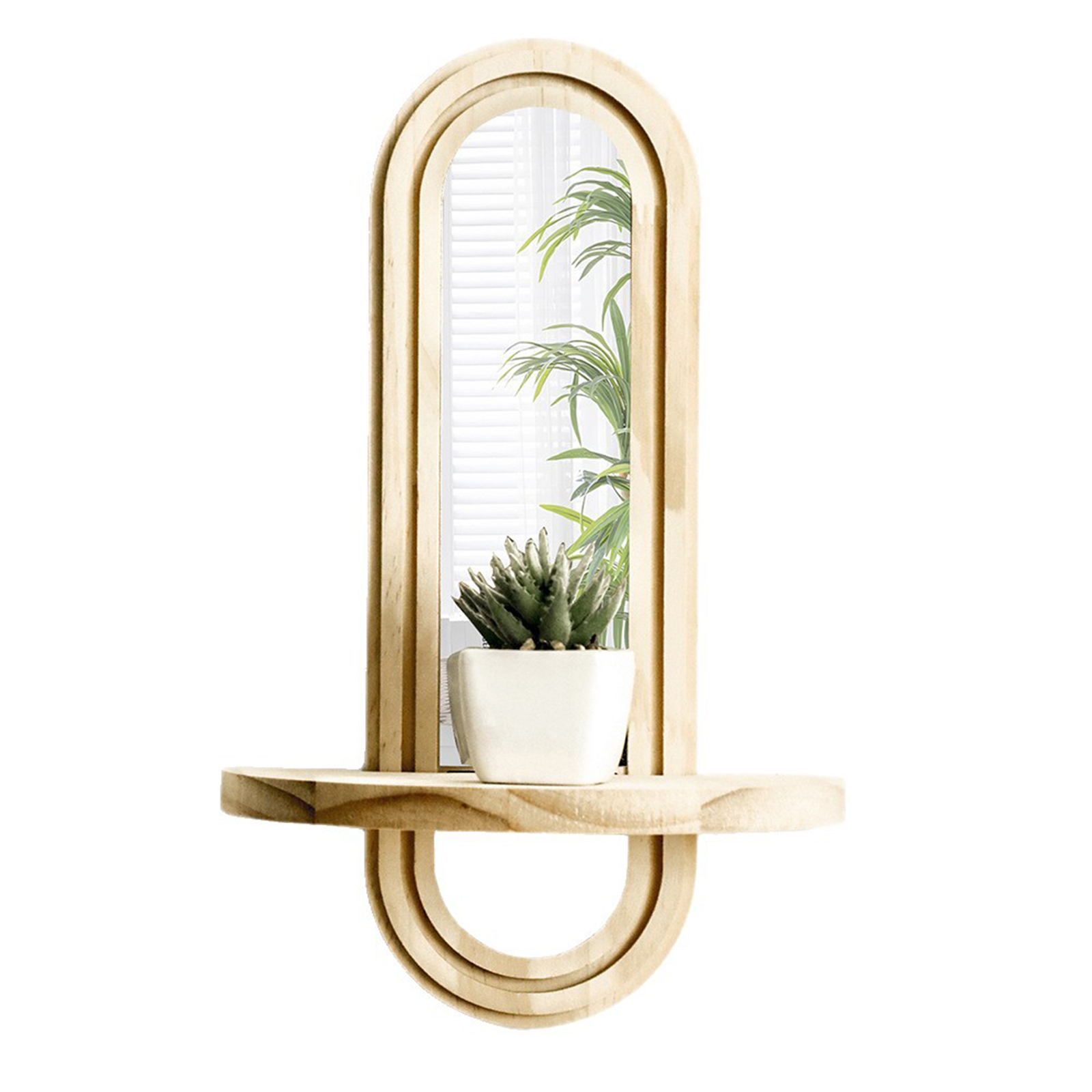 Home Bathroom Vanity - Wandmontiertes Spiegelregal Kreatives Wohndekor-Regal mit Ovalem