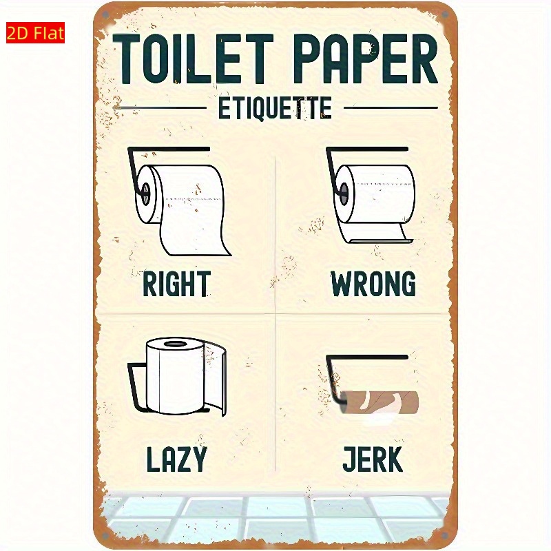 Home Bathroom Etiquette - Holzschild mit Toilettenpapier- und Etikettierungsregeln –