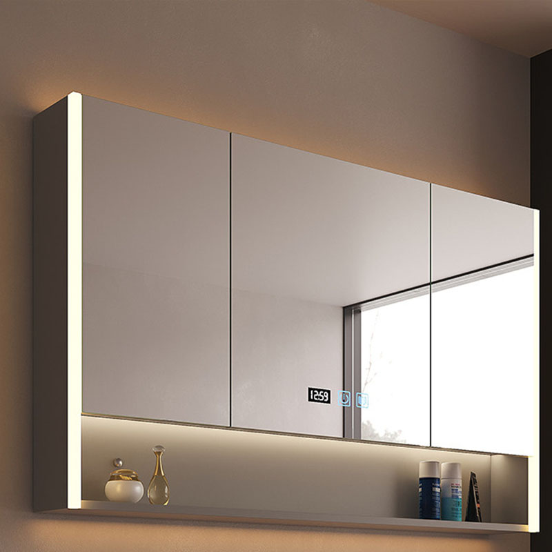Home Bathroom Cabinets - Luxuriöser Moderner Badezimmerschrank Holzdekorationen Make-up-Regale Schrank
