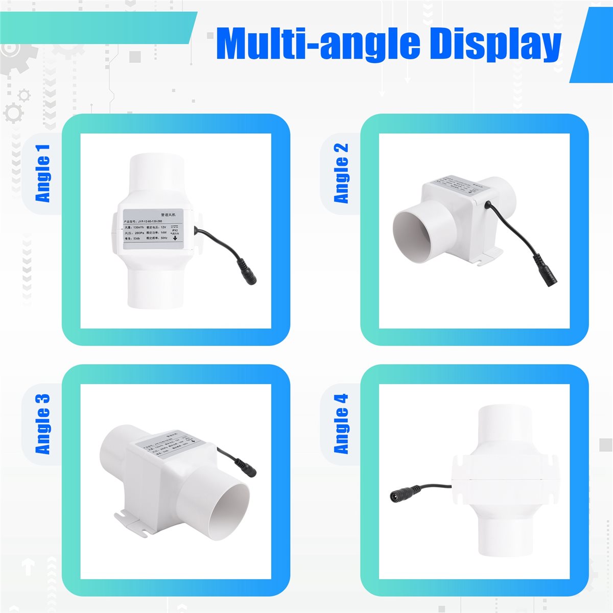 Home Bathroom Extractor Fan - DT81 60mm Abluftventilator Geräuscharmer Kanalventilator für