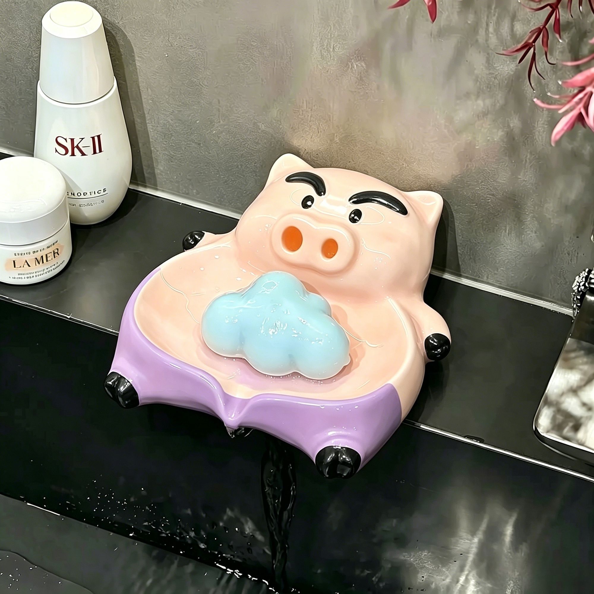 Home Goods Bathroom Vanity - Niedliche Bo-chan Seifenschale, kreativer Keramik-Seifenhalter mit