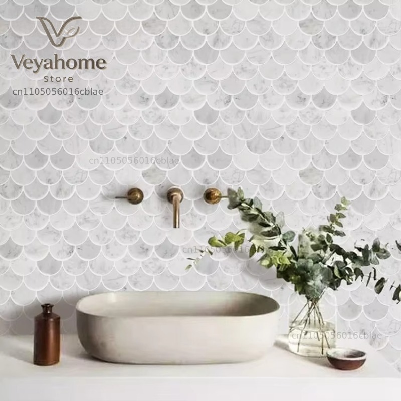 Fischschuppen-Marmor-Mosaikfli – Home Bathroom Scales Bewertung und Preis