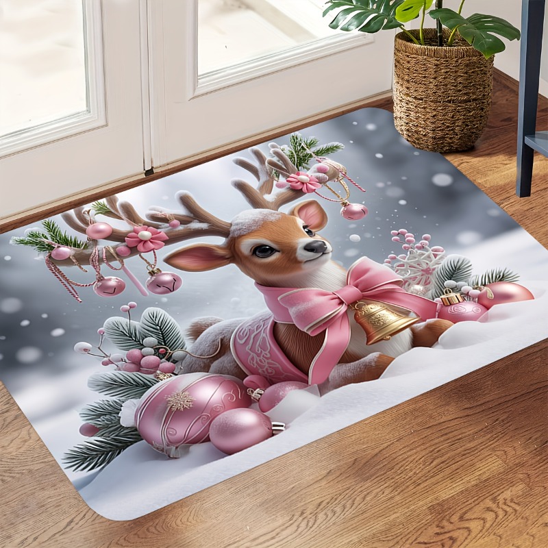 Rosa Weihnachts-Rentier-Flanel – Home Bathroom Scene Bewertung und Preis