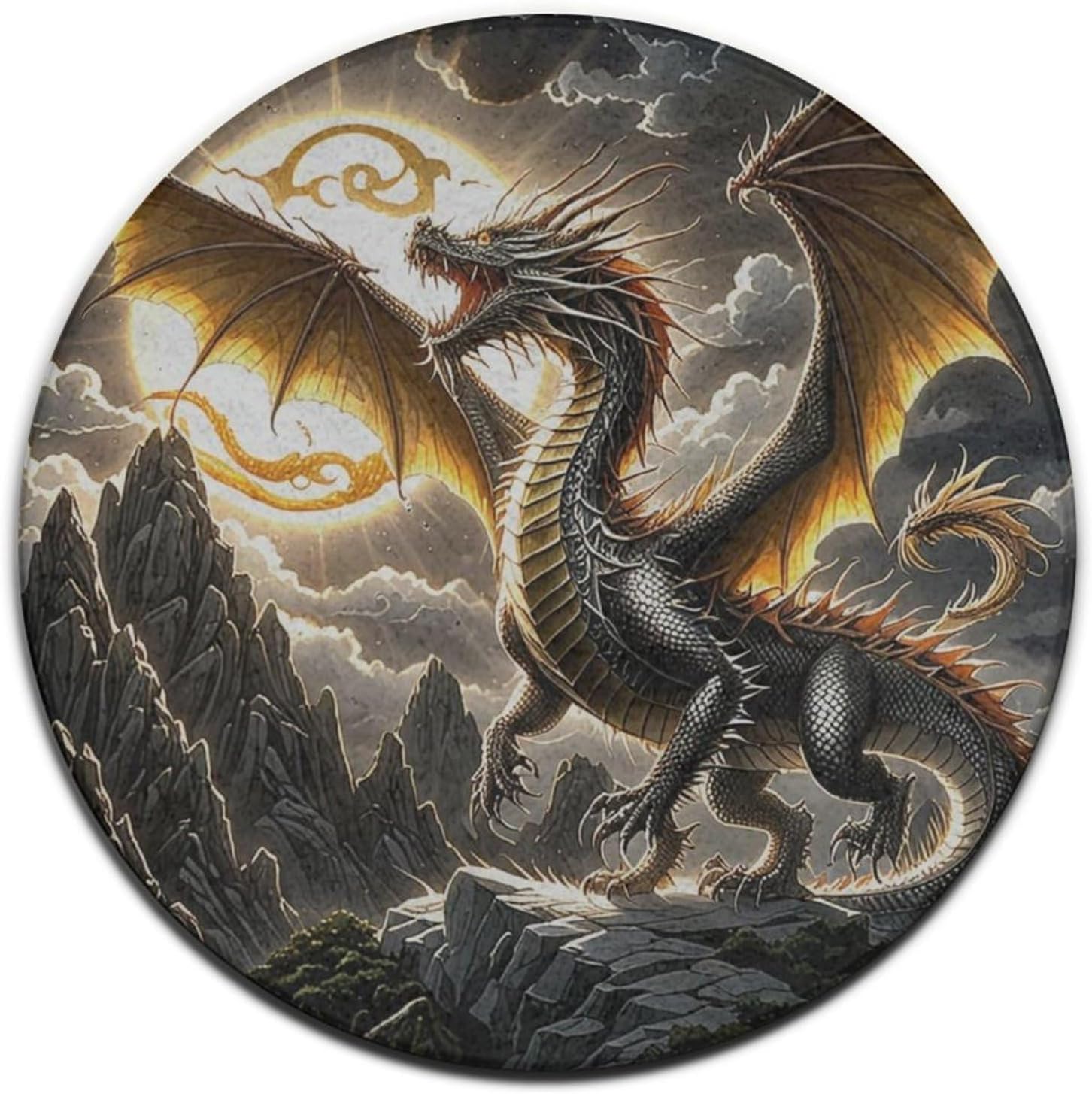 Majestätischer Drachen-Rundtep – Home Bathroom Scene Bewertung und Preis