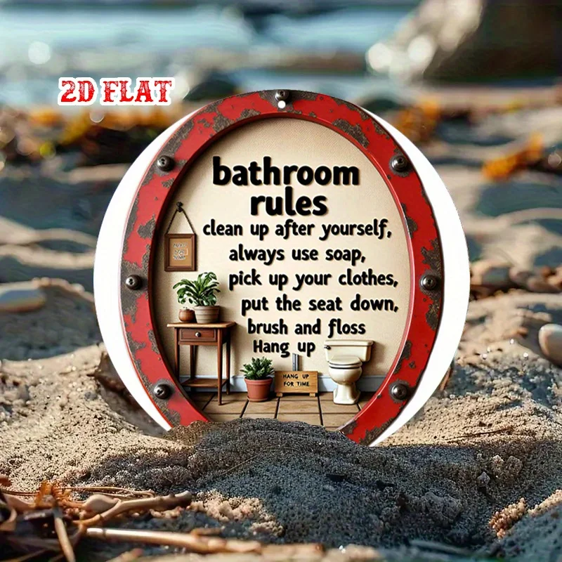 Metallschild „Badezimmerregeln – Home Bathroom Etiquette Bewertung und Preis