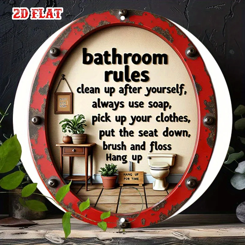 Metallschild „Badezimmerregeln – Home Bathroom Etiquette Bewertung und Preis