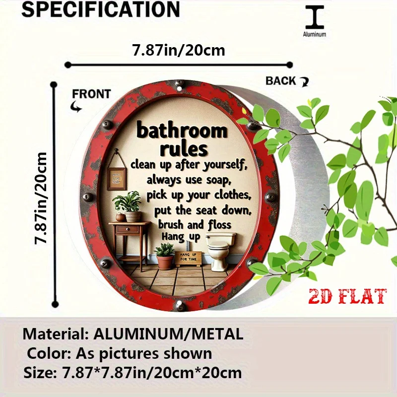Metallschild „Badezimmerregeln – Home Bathroom Etiquette Bewertung und Preis