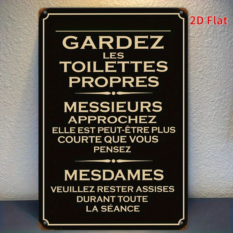 Ein französisches Metallschild – Home Bathroom Etiquette Bewertung und Preis