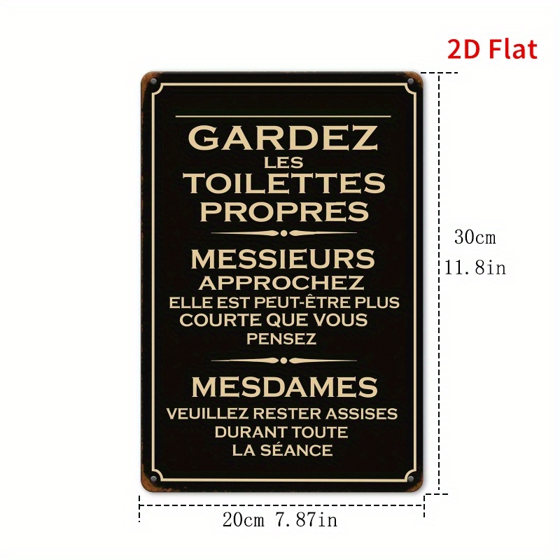 Ein französisches Metallschild – Home Bathroom Etiquette Bewertung und Preis