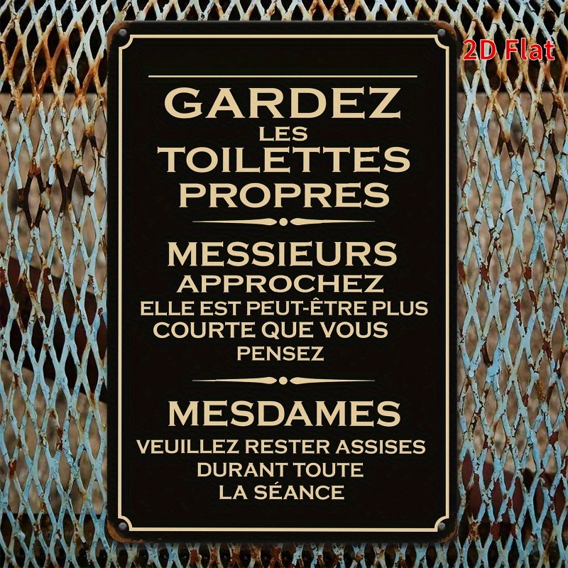 Ein französisches Metallschild – Home Bathroom Etiquette Bewertung und Preis
