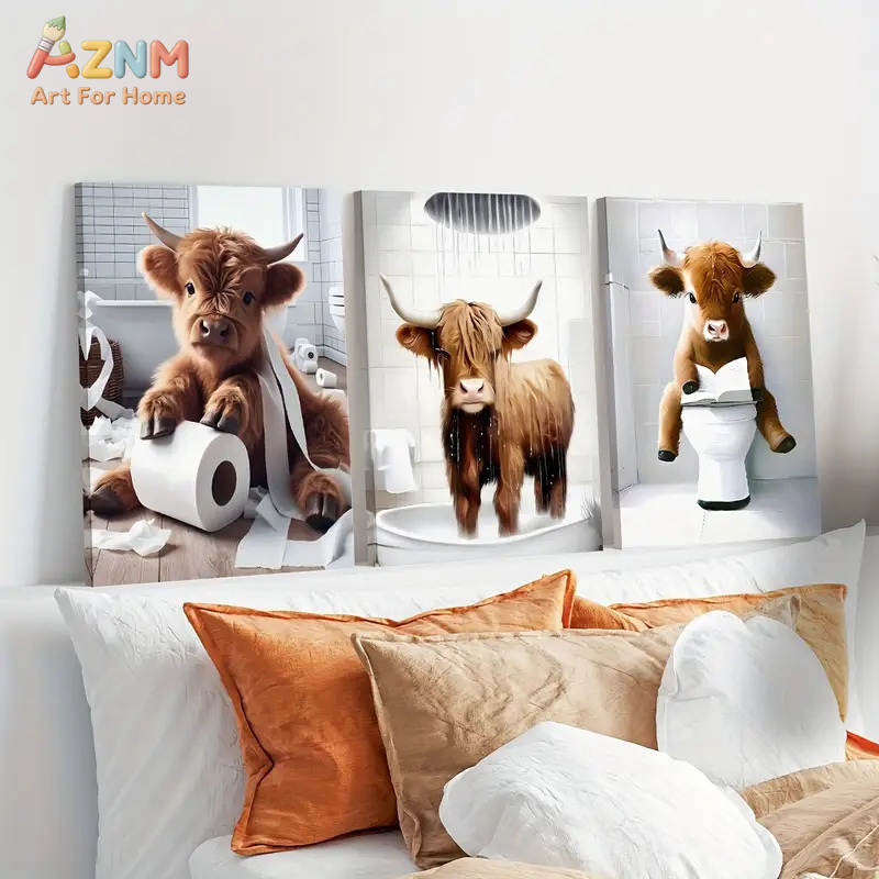 AZNM Lustiges Highland-Kuh-Bad – Home Bathroom Scene Bewertung und Preis