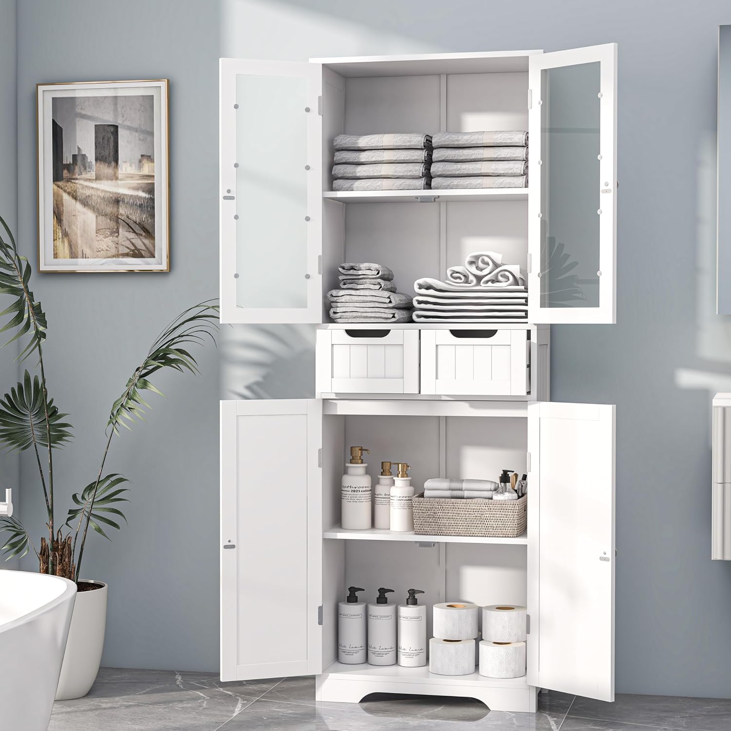 Hoher Badezimmerschrank, freis – Home Bathroom Cabinets Bewertung und Preis